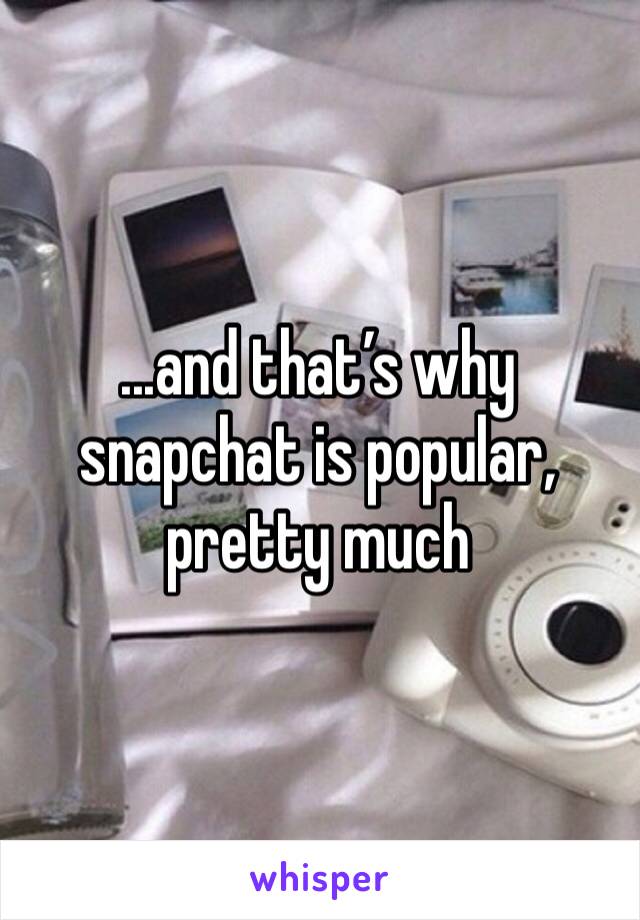 ...and that’s why snapchat is popular, pretty much