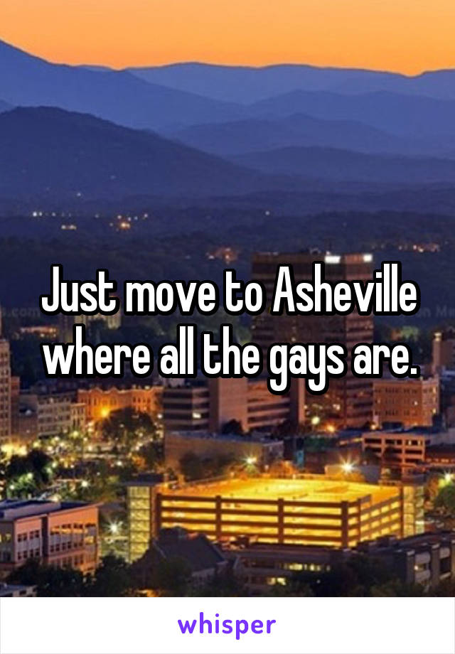 Just move to Asheville where all the gays are.
