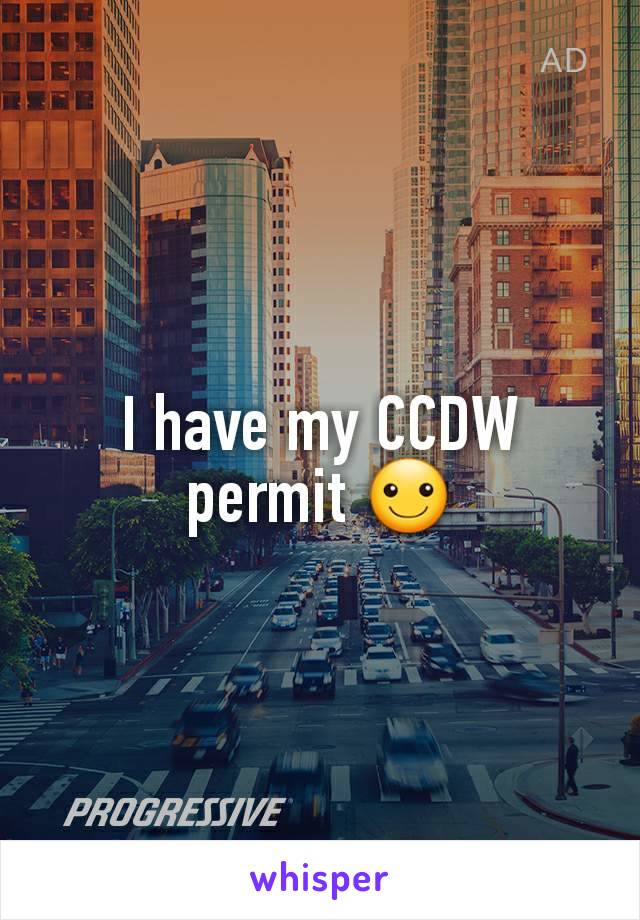 I have my CCDW permit ☺