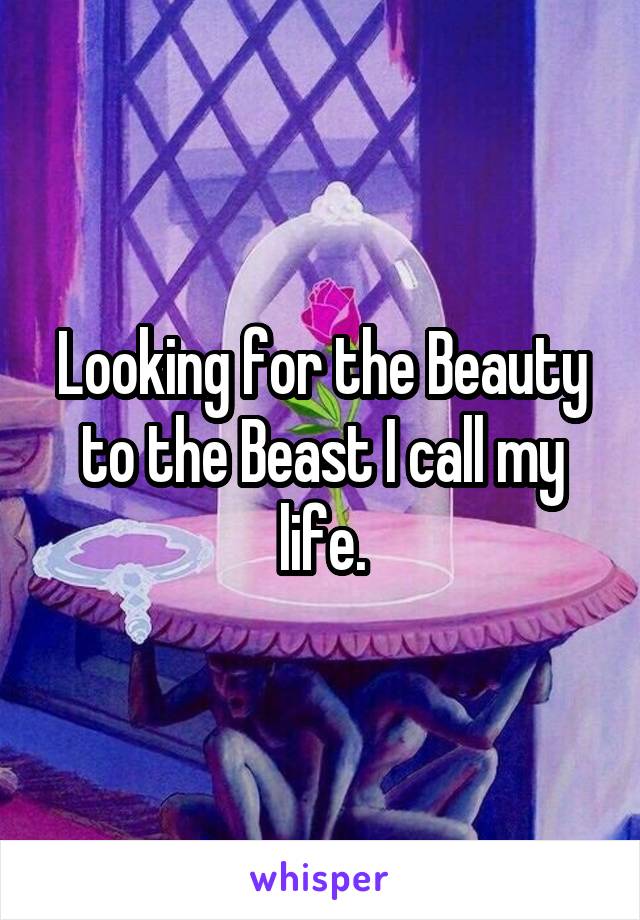 Looking for the Beauty to the Beast I call my life.