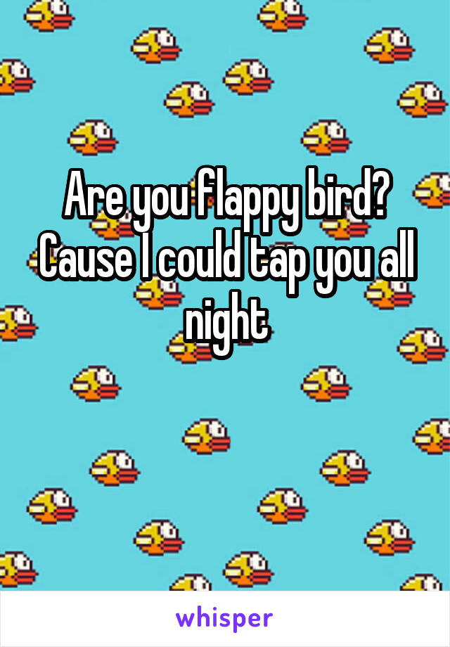 Are you flappy bird? Cause I could tap you all night

