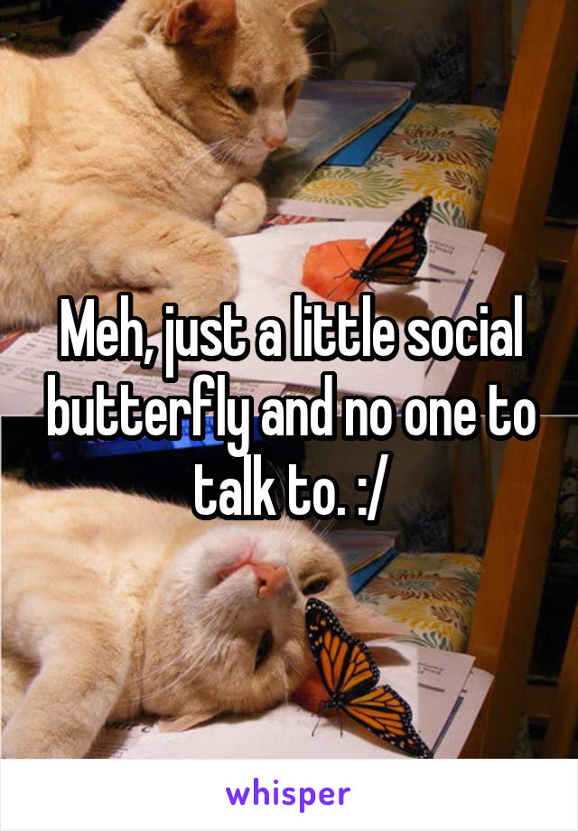 Meh, just a little social butterfly and no one to talk to. :/