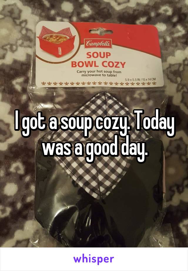 I got a soup cozy. Today was a good day.