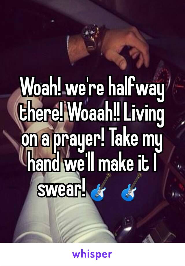 Woah! we're halfway there! Woaah!! Living on a prayer! Take my hand we'll make it I swear!🎸🎸