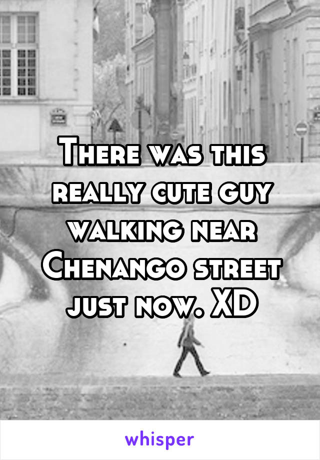 There was this really cute guy walking near Chenango street just now. XD