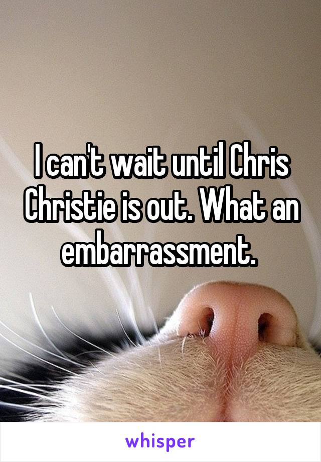 I can't wait until Chris Christie is out. What an embarrassment. 
