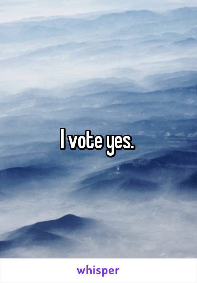 I vote yes. 