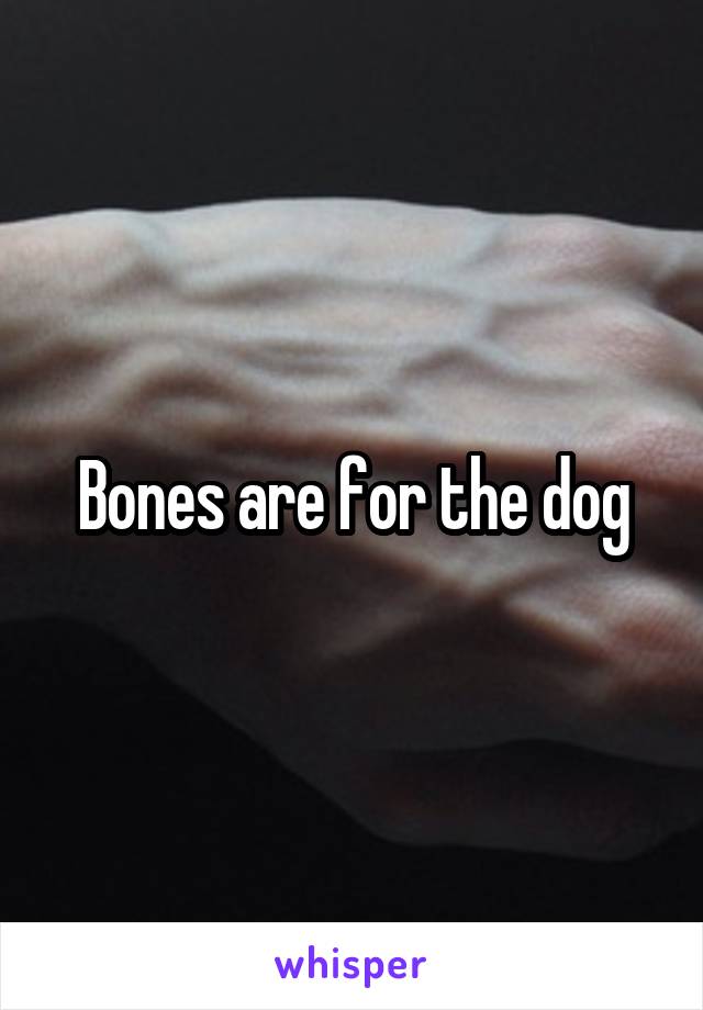 Bones are for the dog