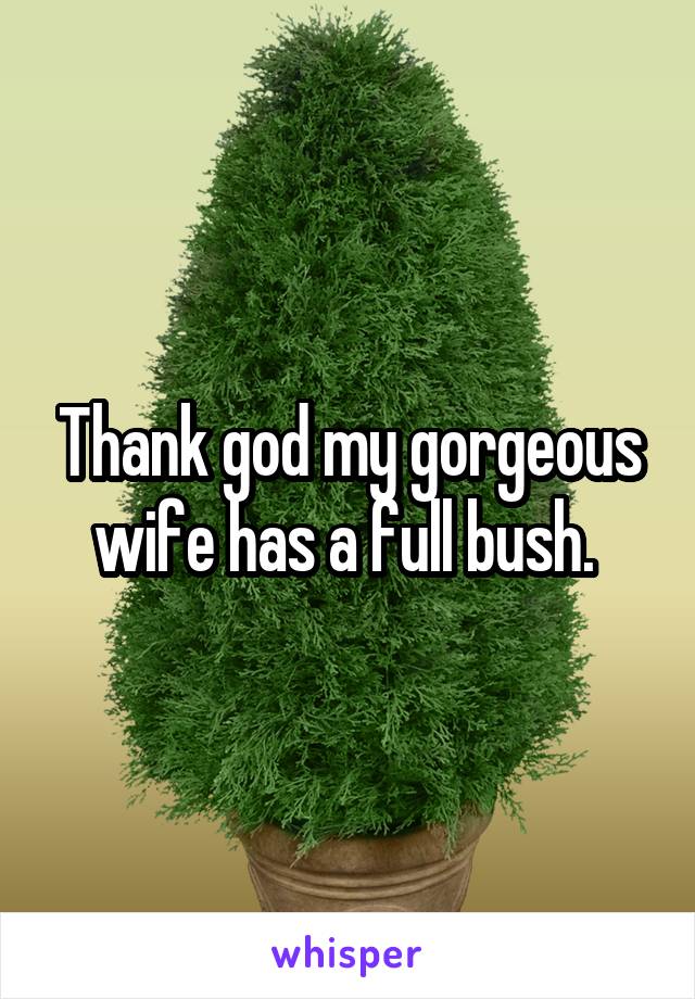 Thank god my gorgeous wife has a full bush. 