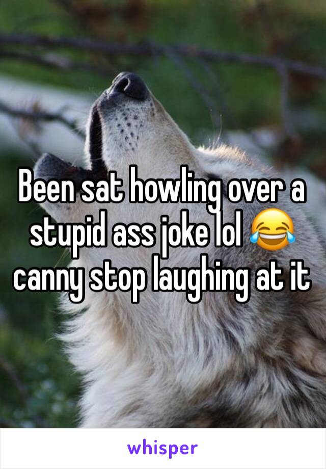 Been sat howling over a stupid ass joke lol 😂 canny stop laughing at it 