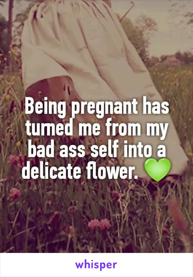 Being pregnant has turned me from my  bad ass self into a delicate flower. 💚