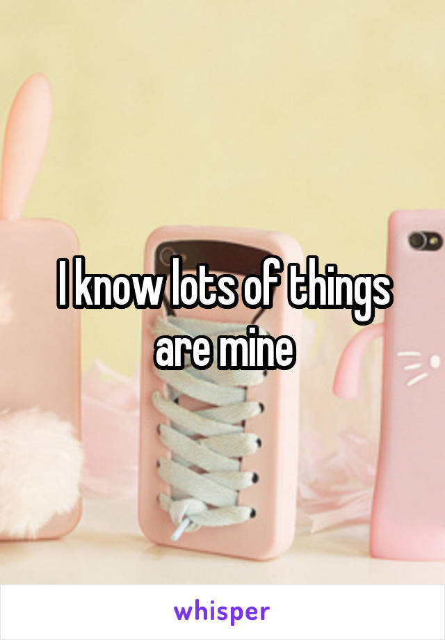 I know lots of things are mine