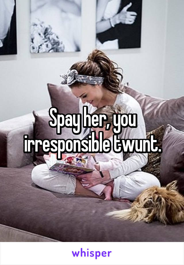 Spay her, you irresponsible twunt.