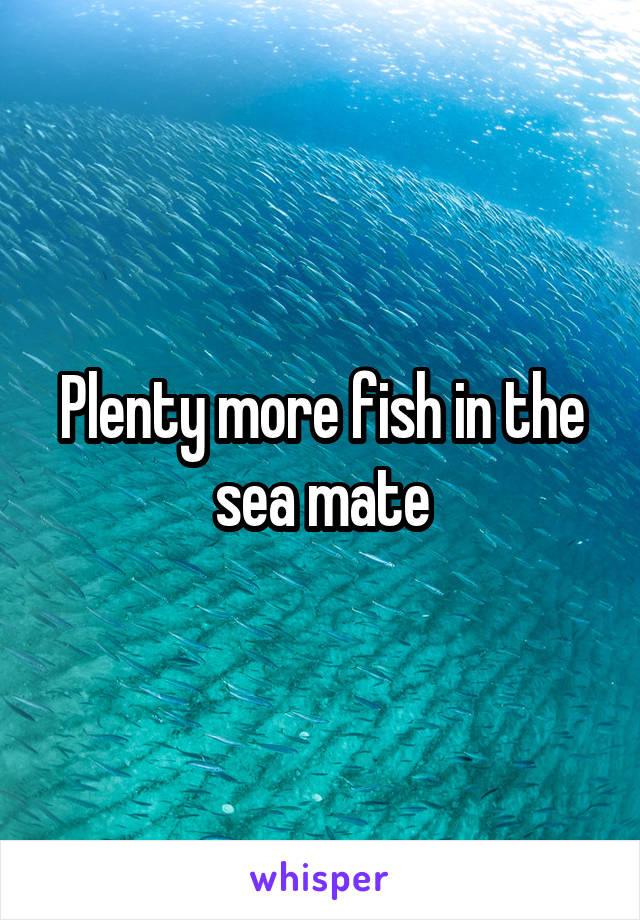 Plenty more fish in the sea mate