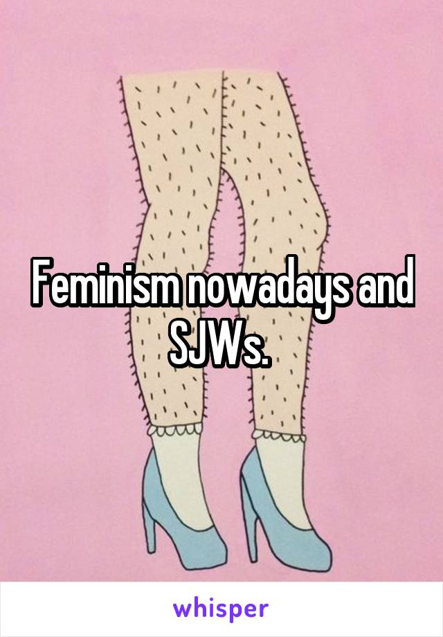 Feminism nowadays and SJWs. 