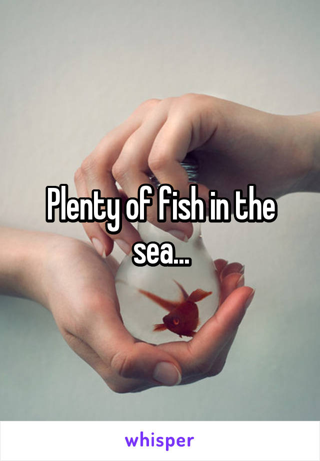 Plenty of fish in the sea...