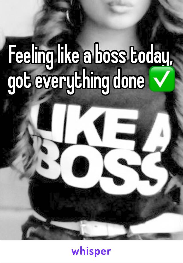 Feeling like a boss today, got everything done ✅ 