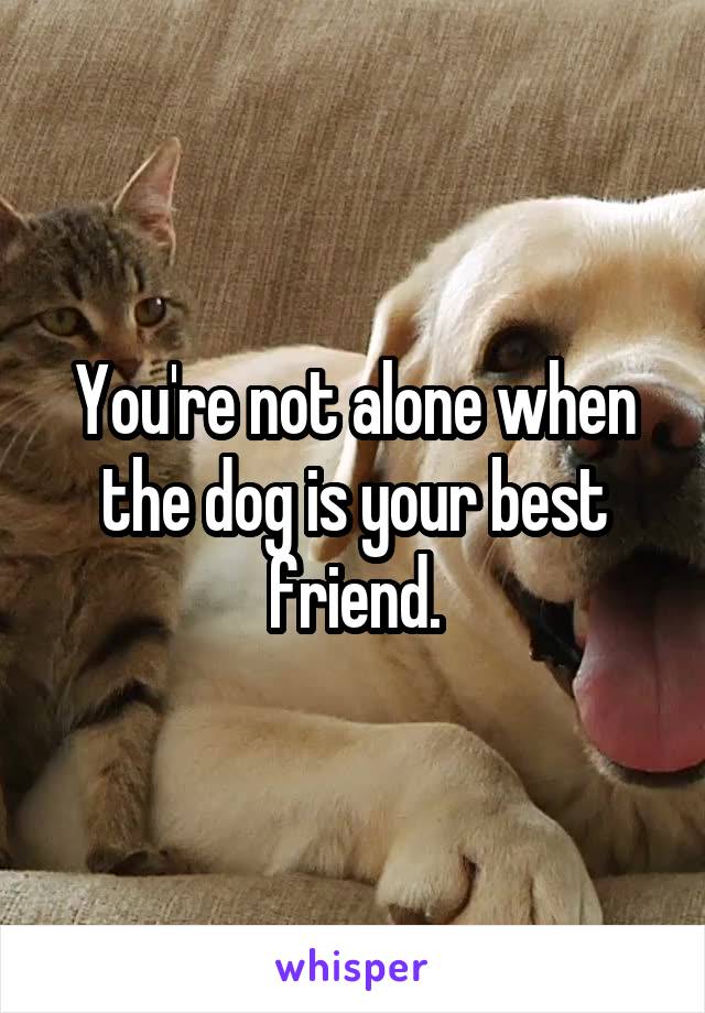 You're not alone when the dog is your best friend.