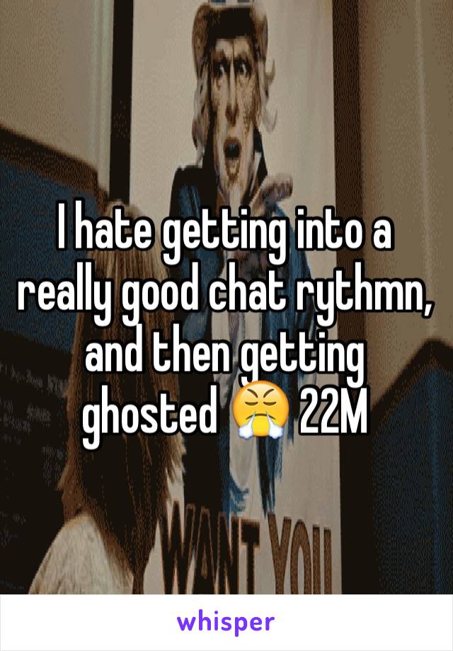 I hate getting into a really good chat rythmn, and then getting ghosted 😤 22M