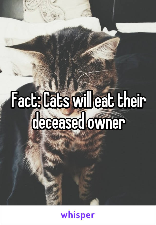Fact: Cats will eat their deceased owner