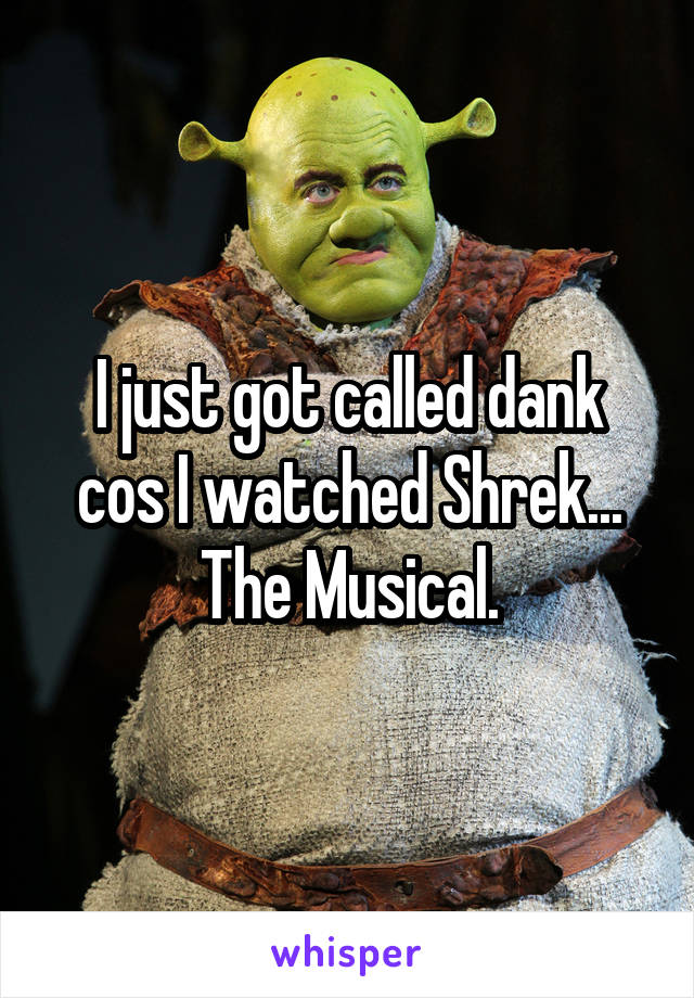 I just got called dank cos I watched Shrek... The Musical.