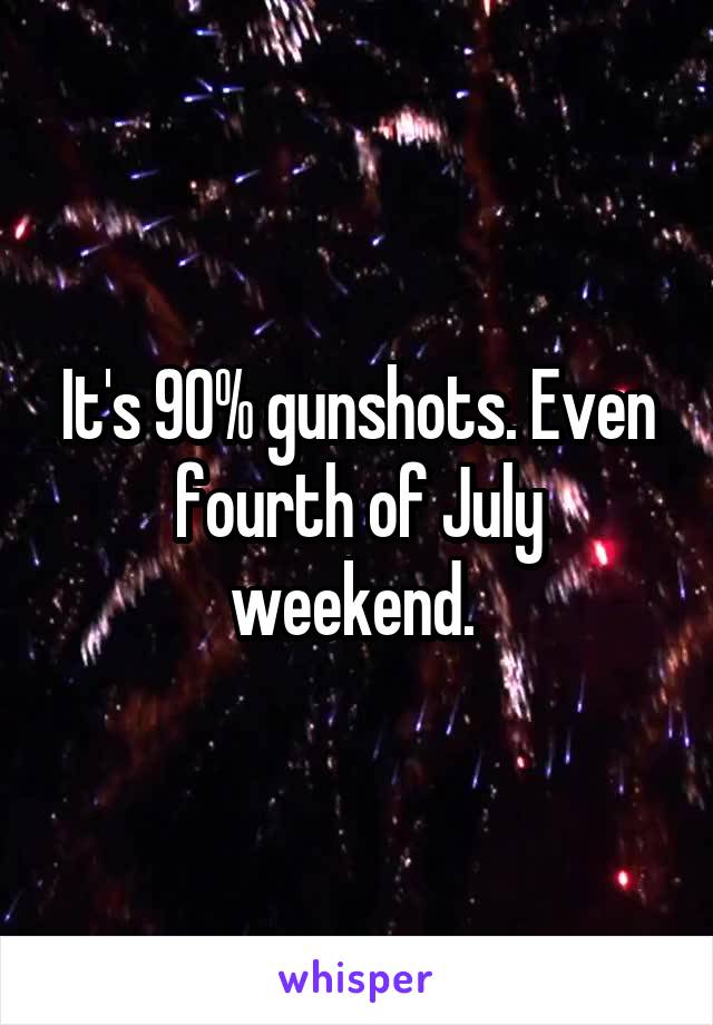 It's 90% gunshots. Even fourth of July weekend. 