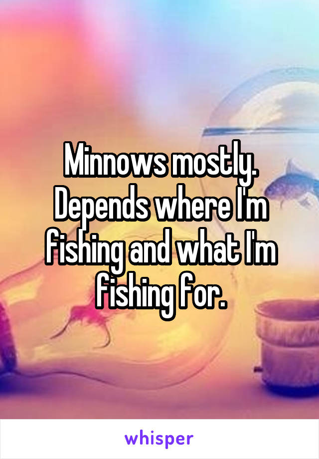 Minnows mostly. Depends where I'm fishing and what I'm fishing for.