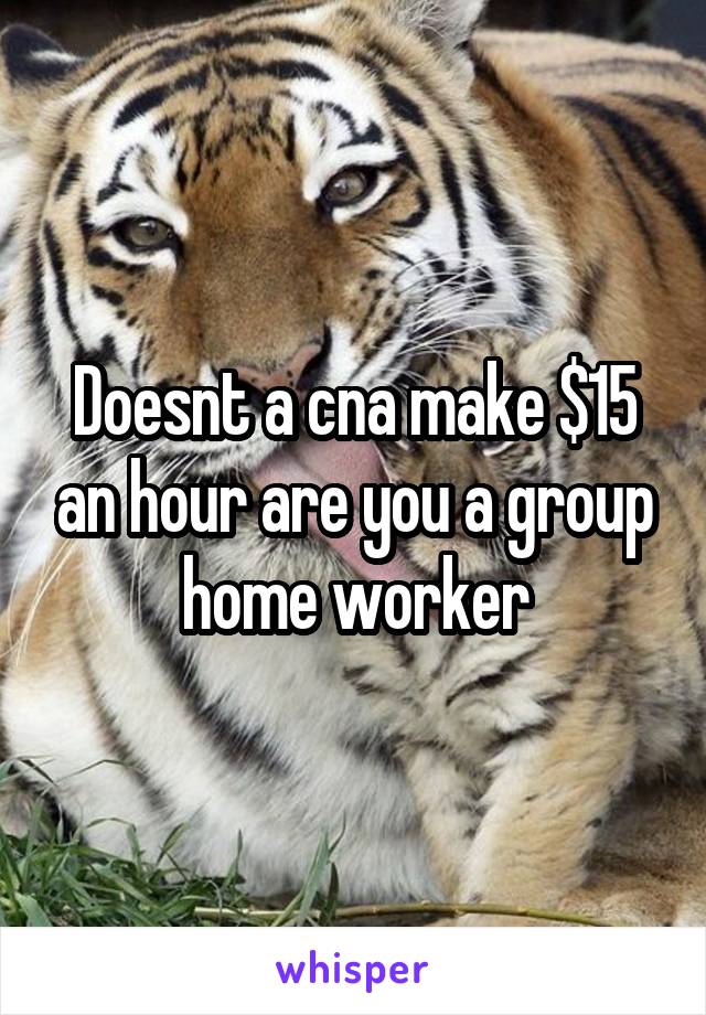 Doesnt a cna make $15 an hour are you a group home worker