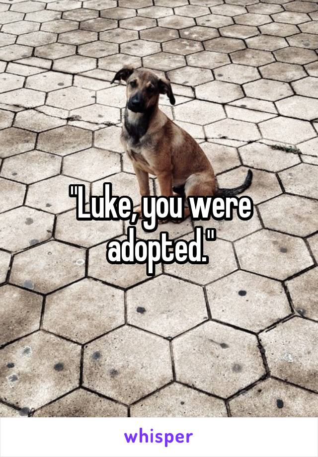 "Luke, you were adopted."