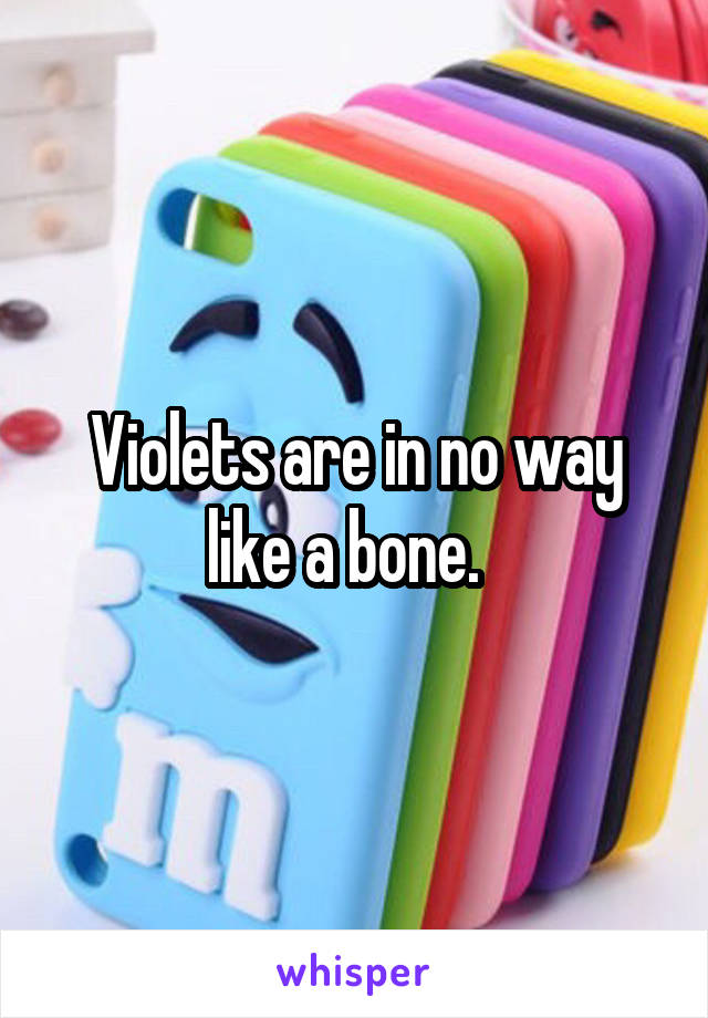Violets are in no way like a bone.  