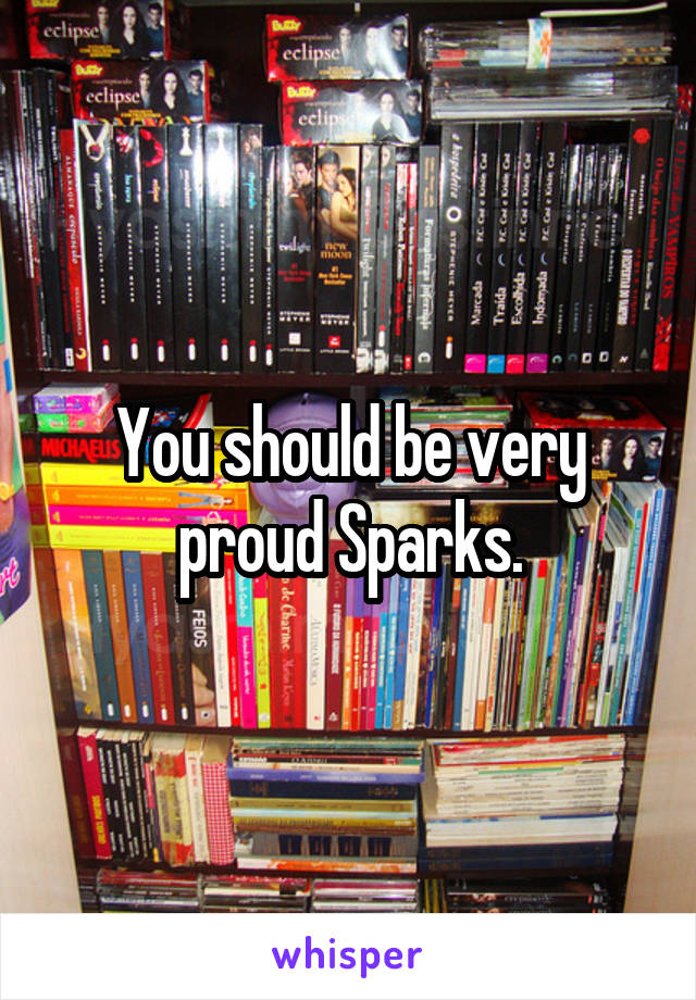 You should be very proud Sparks.