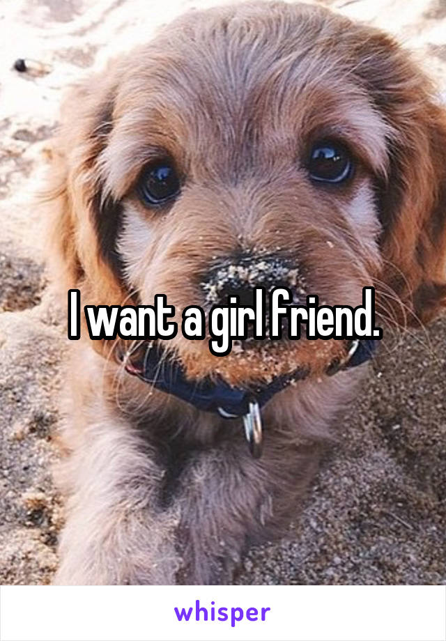 I want a girl friend.