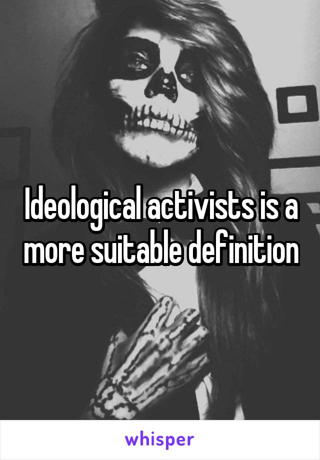 Ideological activists is a more suitable definition