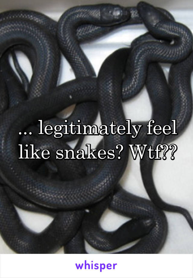... legitimately feel like snakes? Wtf??
