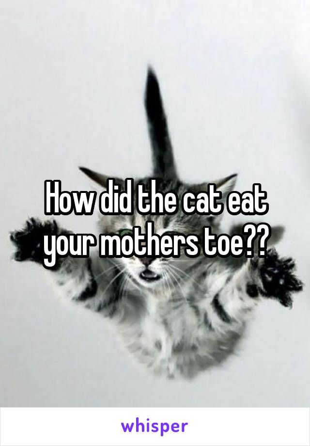 How did the cat eat your mothers toe??