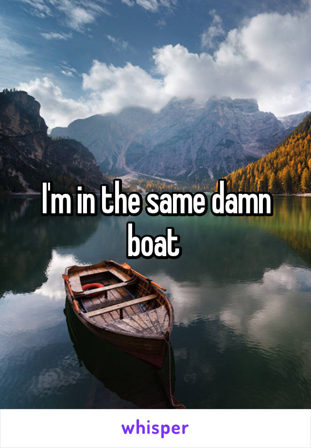 I'm in the same damn boat 
