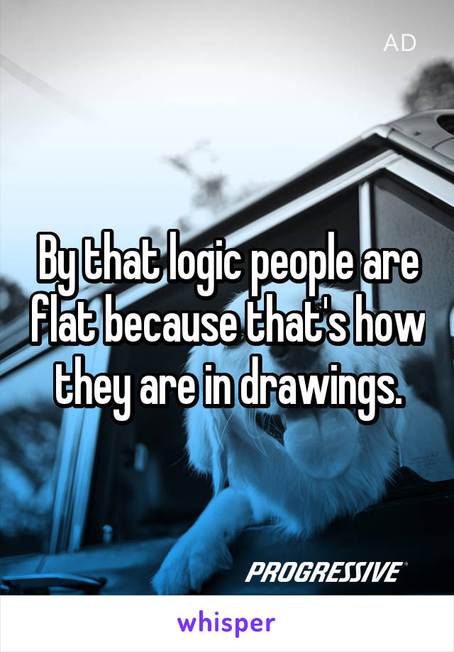 By that logic people are flat because that's how they are in drawings.
