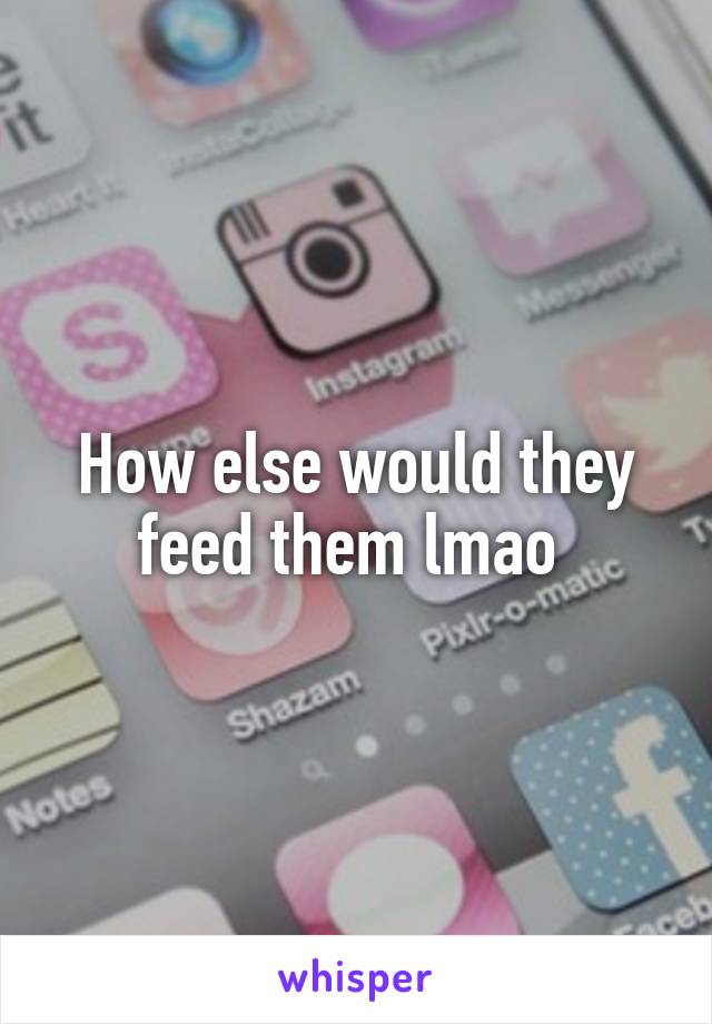 How else would they feed them lmao 