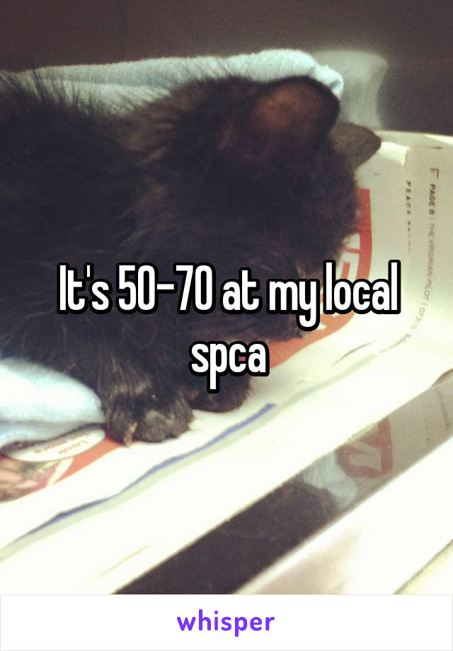 It's 50-70 at my local spca