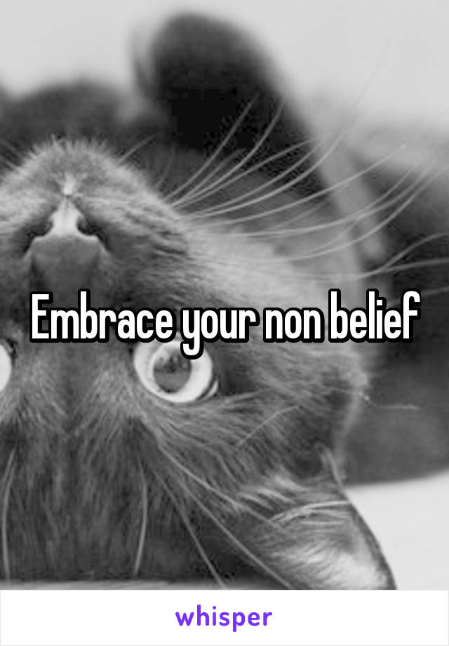 Embrace your non belief