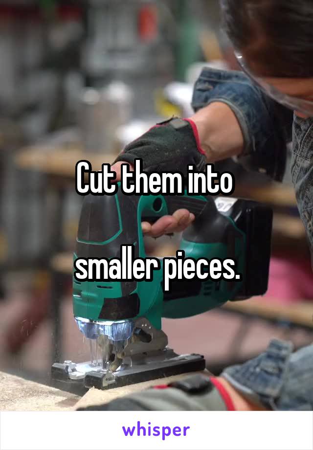 Cut them into 

smaller pieces.