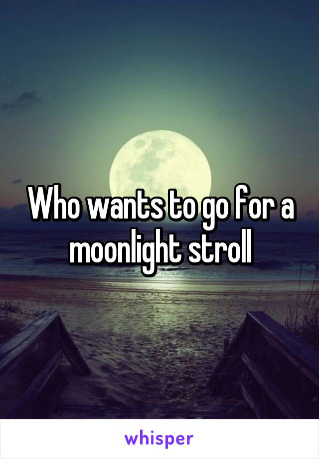 Who wants to go for a moonlight stroll