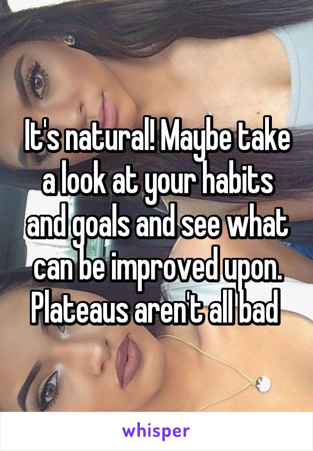 It's natural! Maybe take a look at your habits and goals and see what can be improved upon. Plateaus aren't all bad 
