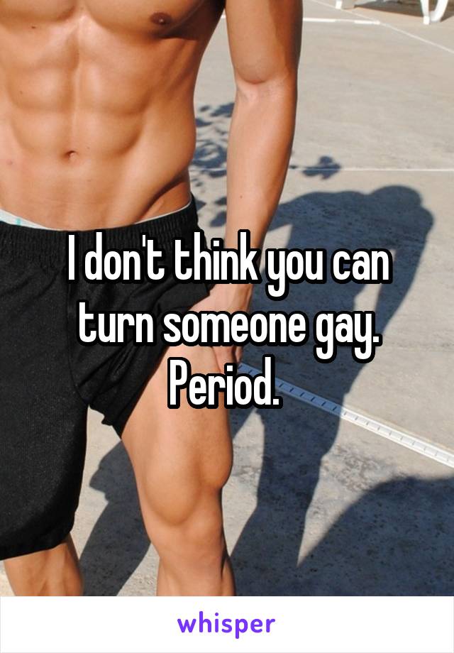 I don't think you can turn someone gay. Period. 