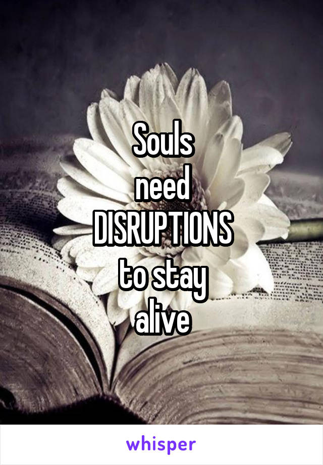Souls
need
DISRUPTIONS
to stay
alive