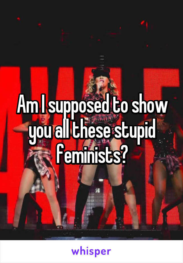 Am I supposed to show you all these stupid feminists?