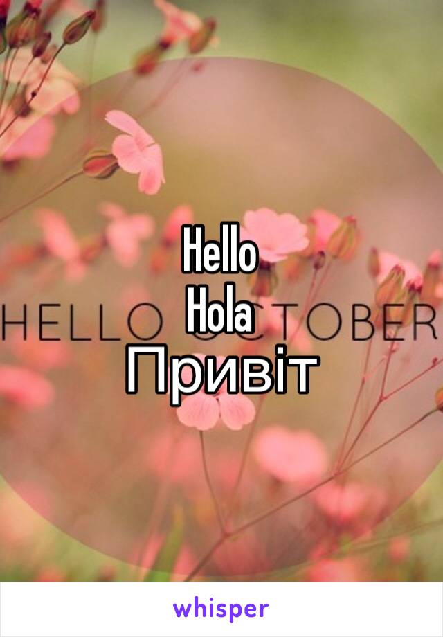 Hello
Hola
Привіт