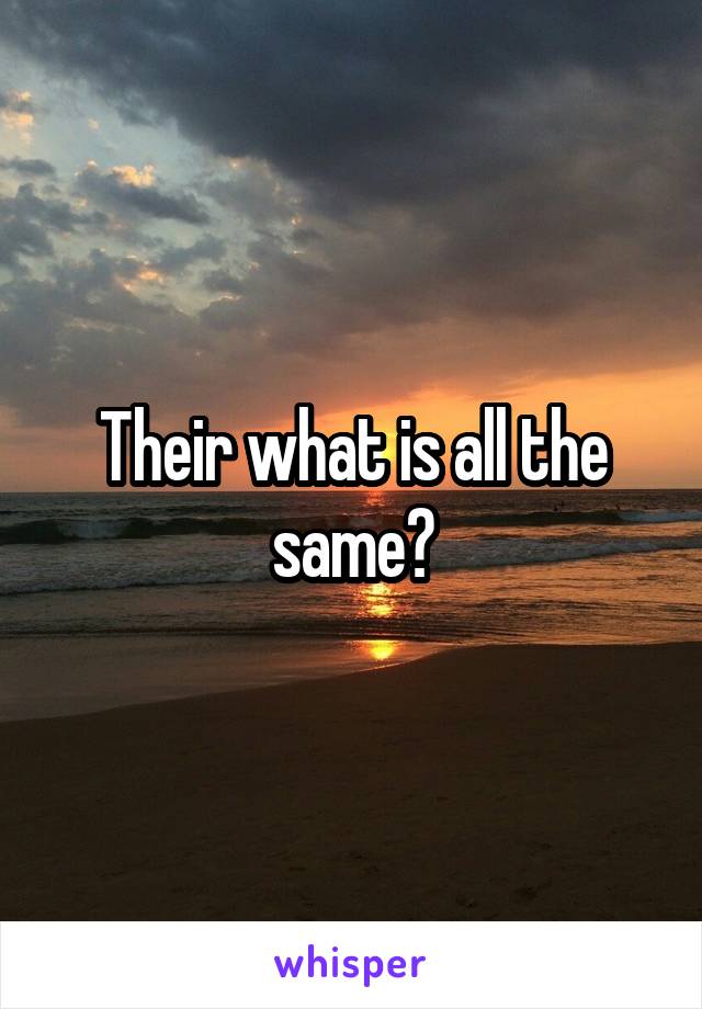 Their what is all the same?