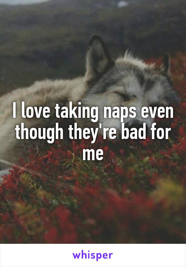 I love taking naps even though they're bad for me
