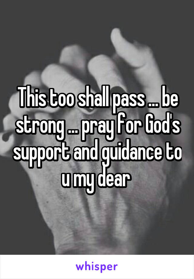 This too shall pass ... be strong ... pray for God's support and guidance to u my dear 